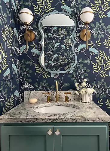 Bathroom wallpaper installation service starting at $3.50 per sq.ft.