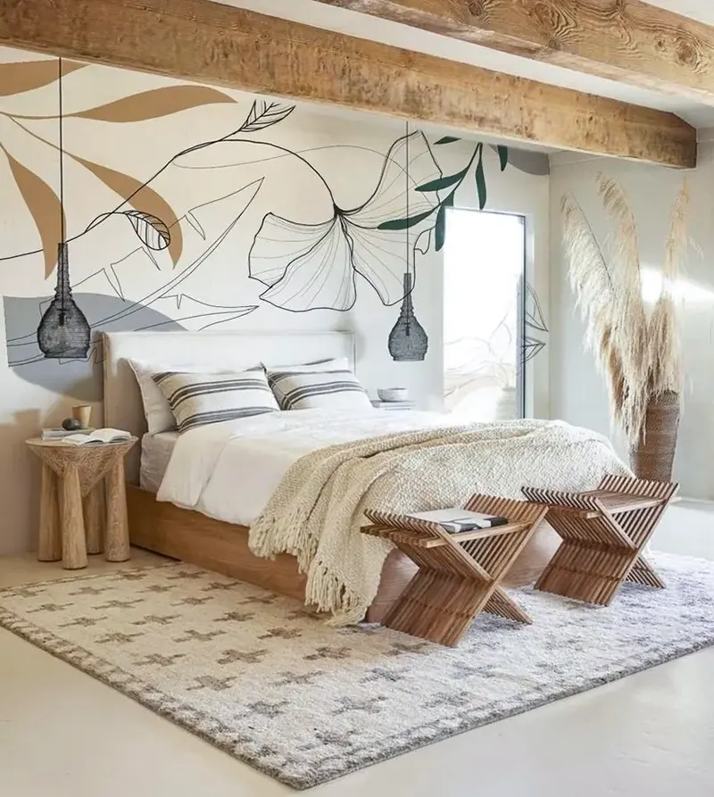 Professional wallpaper installation service showcase with beautiful wall designs and textures